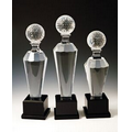 11" Golf Optical Crystal Award w/ Square Base
